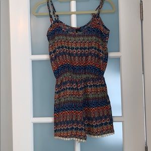 Multicolored silky romper size xs